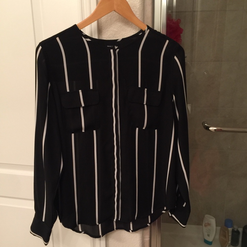 Black with White Stripes by Who What Wear